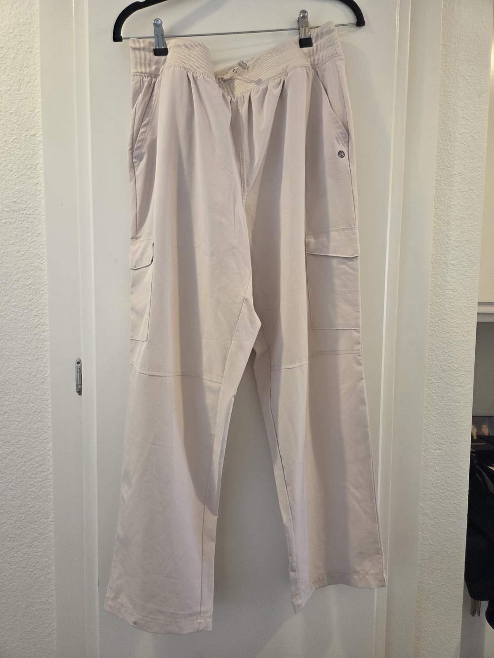 Apana Light Beige Wide-Leg Track Pants